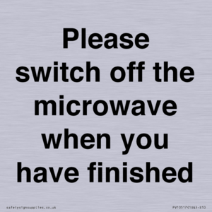 Please switch off the microwave when you have finished